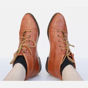 Vintage 90s Boots Brown Leather Boots Ankle Boots, Fall Boots 1990s Boots Size 7